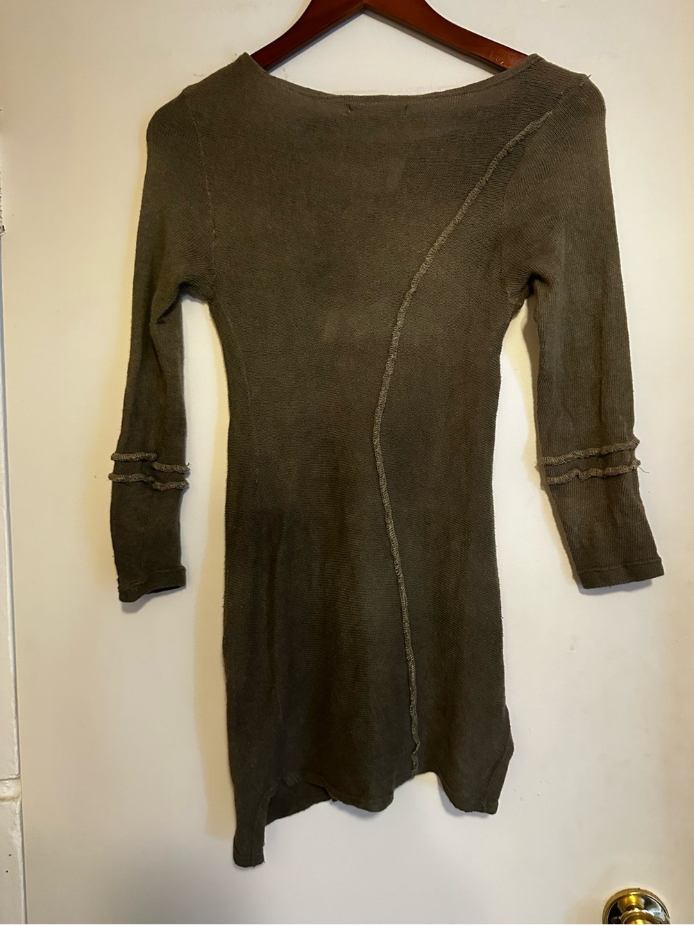 DORAWYN Sage-Olive Distressed Knit Tunic Sweater - Picture 4 of 6